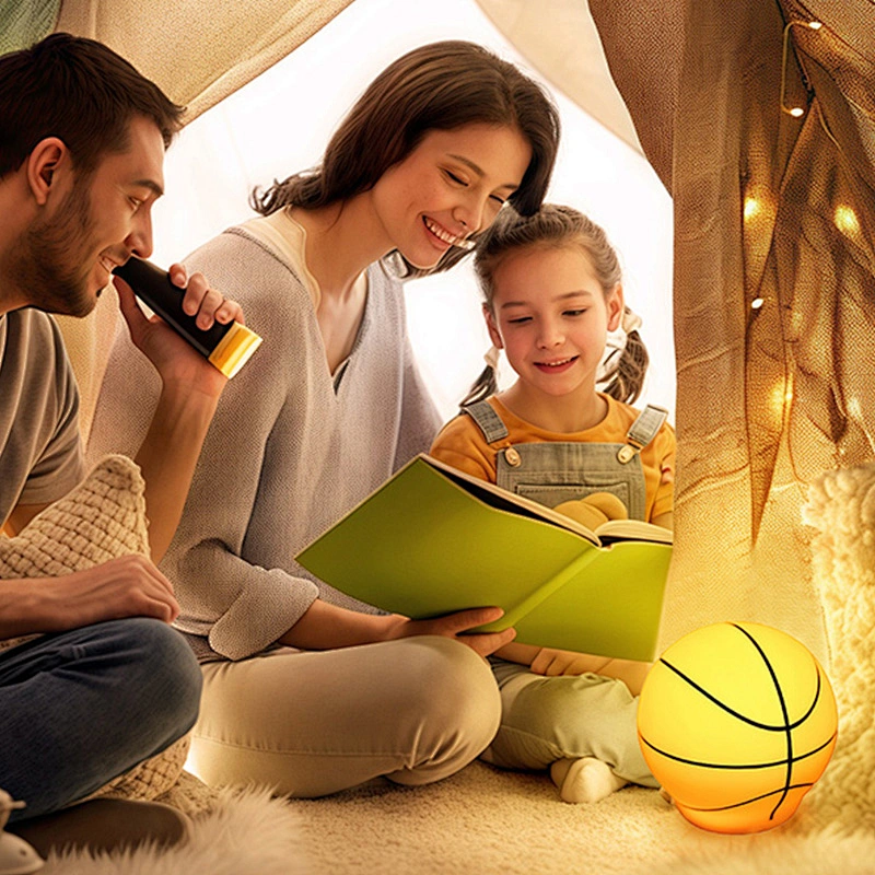 Led Night Light Bedside Table Lamp for Baby Kids Basketball Shape Night Light
