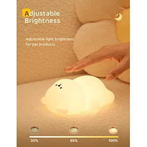 Cute Silicone Animal Night Light Modern LED Mini Lamp with USB Rechargeable Power for Bedroom