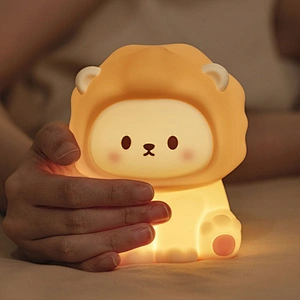 Children Night Light Lion Shaped LED Night Lamp Gentle Light for Kids and Toddlers USB Lamp Touch Light