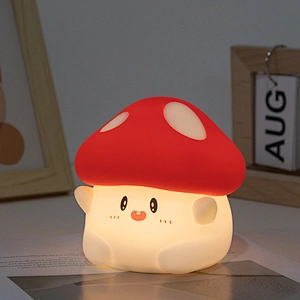 Cartoon Mushroom Sensor Soft Silicone Night Light for Kids Rechargeable Pat Night Led Light for Kids Baby