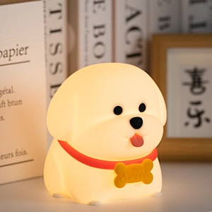 Cute Toy Gift Dog Anime Silicon Bedside Home Decor Lamp USB Touch Led Lights for Room Rechargeable Led Night Lamp for Children