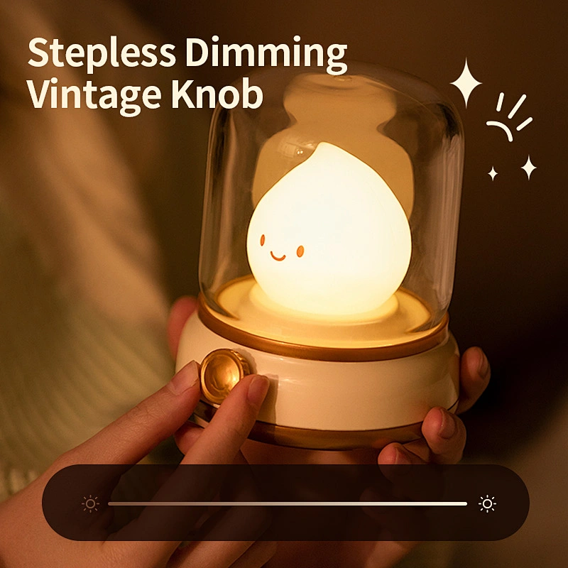ICARER FAMILY Mini Vintage Kerosene Lamp Modern Rechargeable LED Light Source Silicone Material for Bedroom Application
