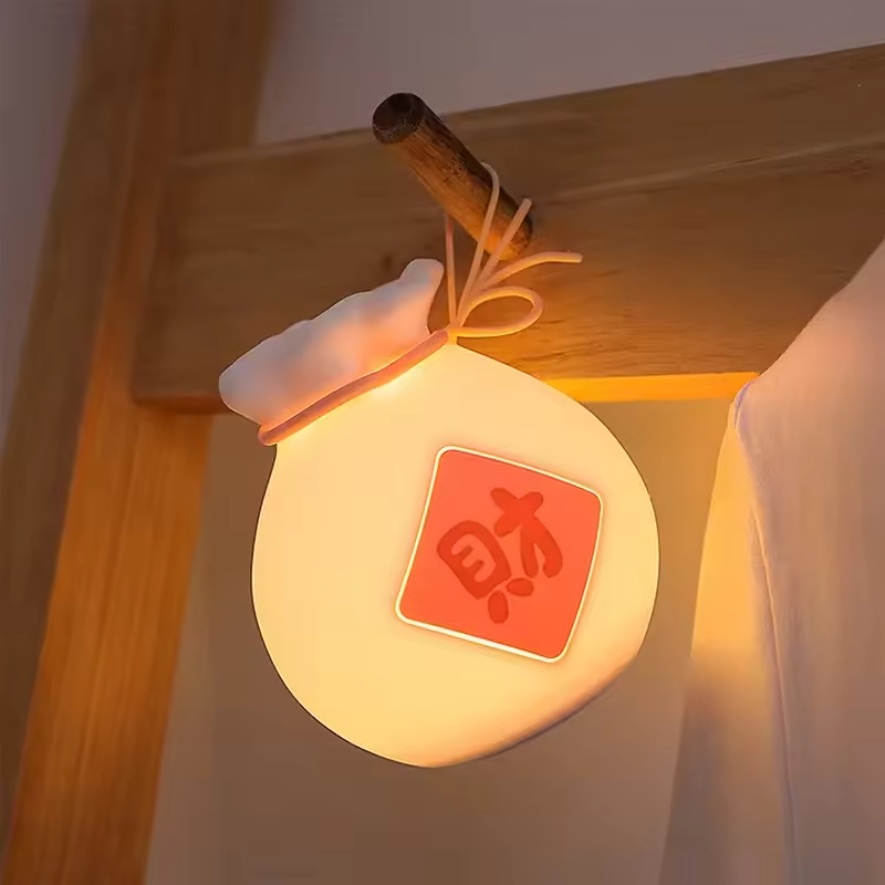 Lucky Bag Shape Creative Battery Power Rechargeable Bed Room Desk Light USB Custom Night Light Lamp for Bedroom Decoration
