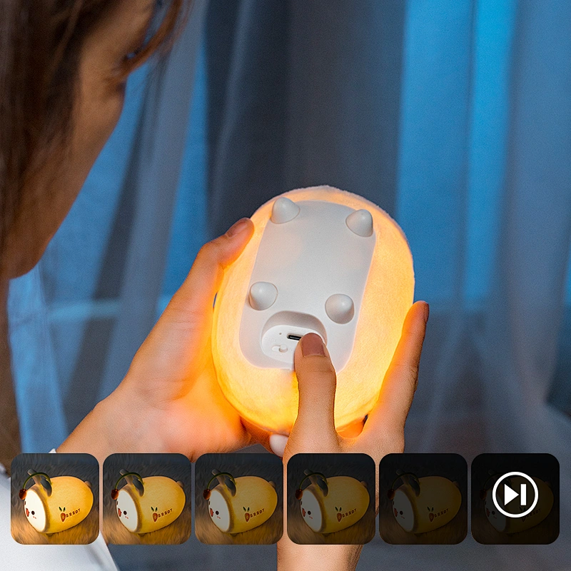 2024 Minimalist Design LED Night Light with Remote Control Rechargeable ABS Material for Kids' Bedroom Home