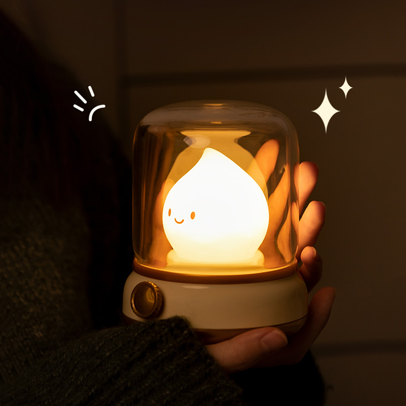 ICARER FAMILY Mini Vintage Kerosene Lamp Modern Rechargeable LED Light Source Silicone Material for Bedroom Application