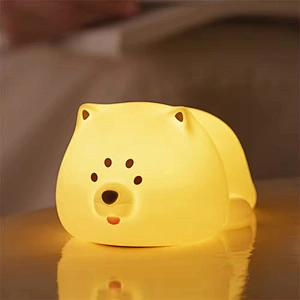 Cute Kids Soft Silicone Gift Toy Animal Dog Pat Control Home Room Unique Decoration Desk Lights Children Night Light for Decor