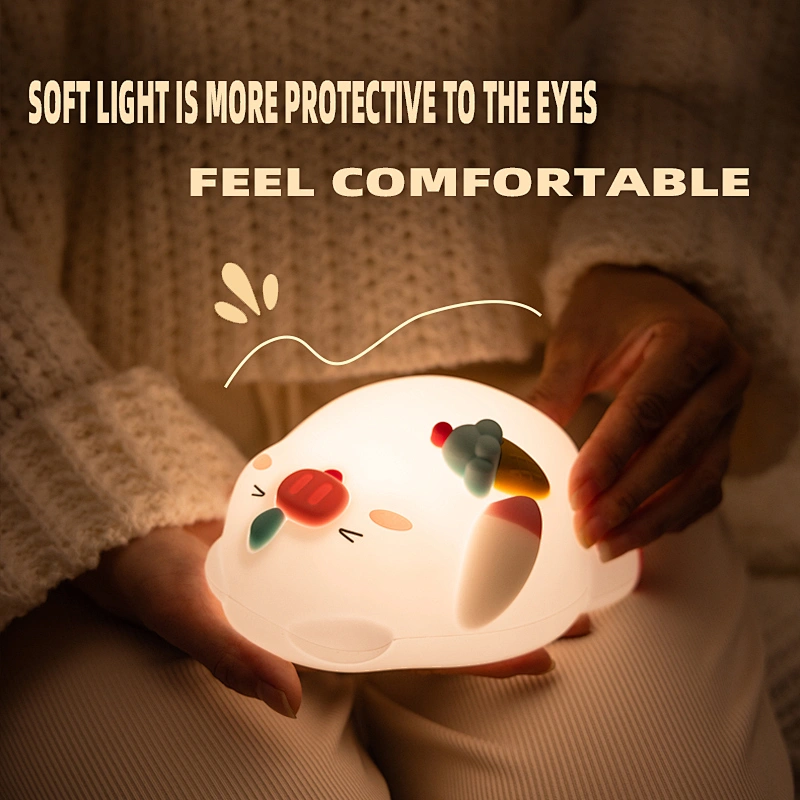 Animal Light Pig Warm USB Lamp Designer Bedside Table Led Sleep Baby Living Room Lighting Girls Silicone Night Lights for Home