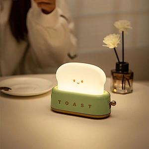 ICARER FAMILY Mini Silicone Night Light Modern Design Bread Maker Shape LED Rechargeable Source for Bedroom Application