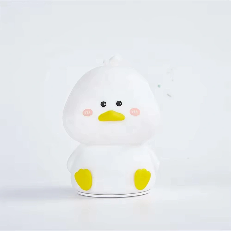 Kawaii Modern LED Duck Lamp Color-Changing Night Light Tap Rechargeable Silicone Duck Night Light Holiday Gift Kids Room Use