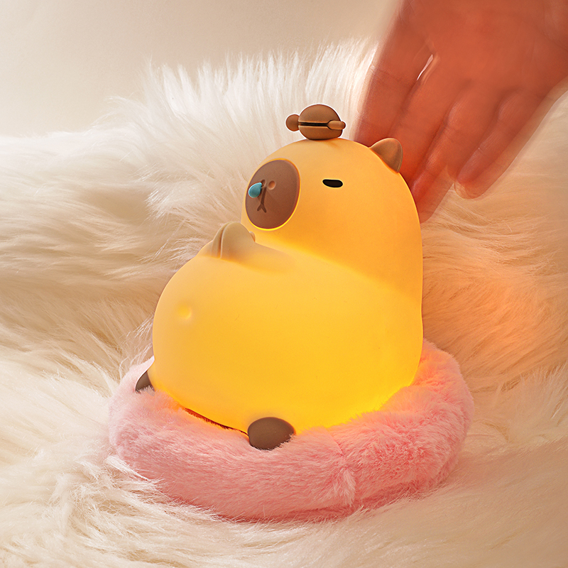 Kapibala Rechargeable LED Night Light Cute Silicone Lamp Warm White Soft Light Minimalist Mini Perfect Gift Children's Bedroom