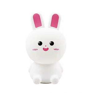 Modern Cute Rabbit Silicone Night Light Colorful LED Touch Control Lamp with Remote for Kids' Bedroom Soft Home Décor Bunny