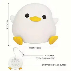 Cute Animal Duck Led Room Lights Touch Novel Rechargeable Table Lamp Baby Touch Light for Bedroom Animal Night Light for Kids