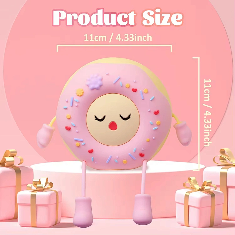 Colorful Flower Donut Pat Lamp Soft Silicone Rechargeable LED Night Light Girls' Bedroom USB Power Birthday Christmas Gift