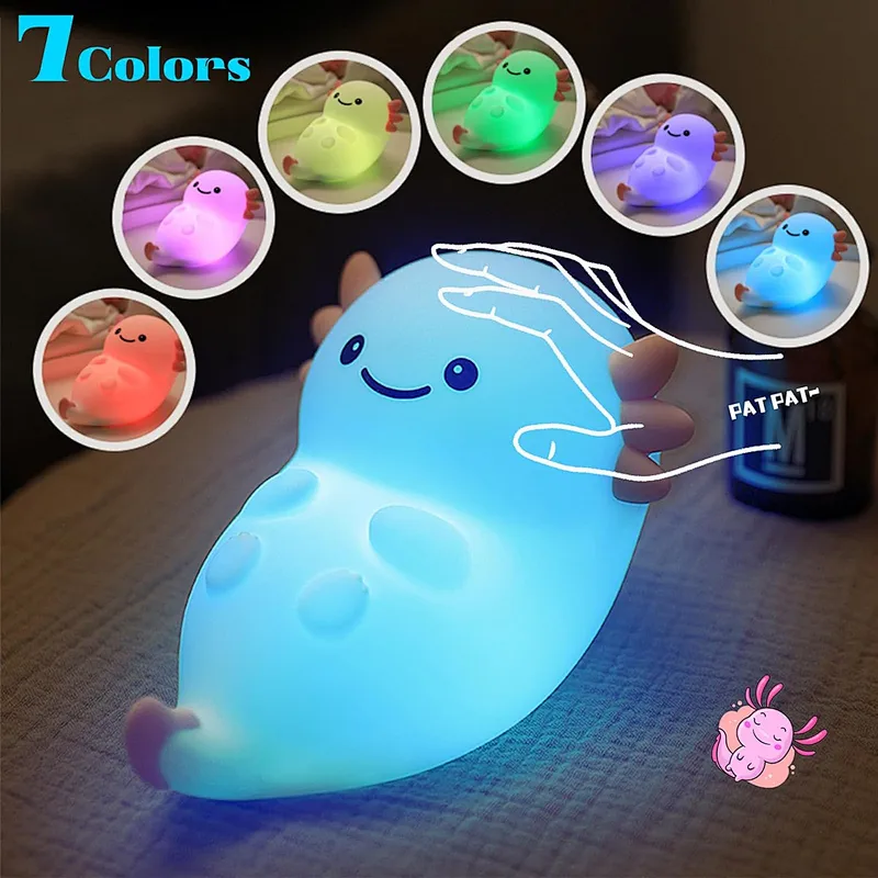 Touch Light Bedroom Light Lamp Dinosaur Pink Color Kids Cute Lamp Silicone Soft Safe Material