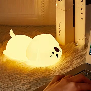 USB Puppy Silicone Night Light  Cute LED Lamp for Baby Room and Gifts