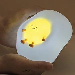 Kawaii Gift Creative Fried Egg One Piece Anime Cute Cartoon Color Changing Cute Led Night Light for Kids Baby