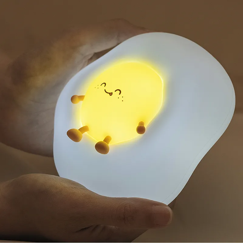 Kawaii Gift Creative Fried Egg One Piece Anime Cute Cartoon Color Changing Cute Led Night Light for Kids Baby