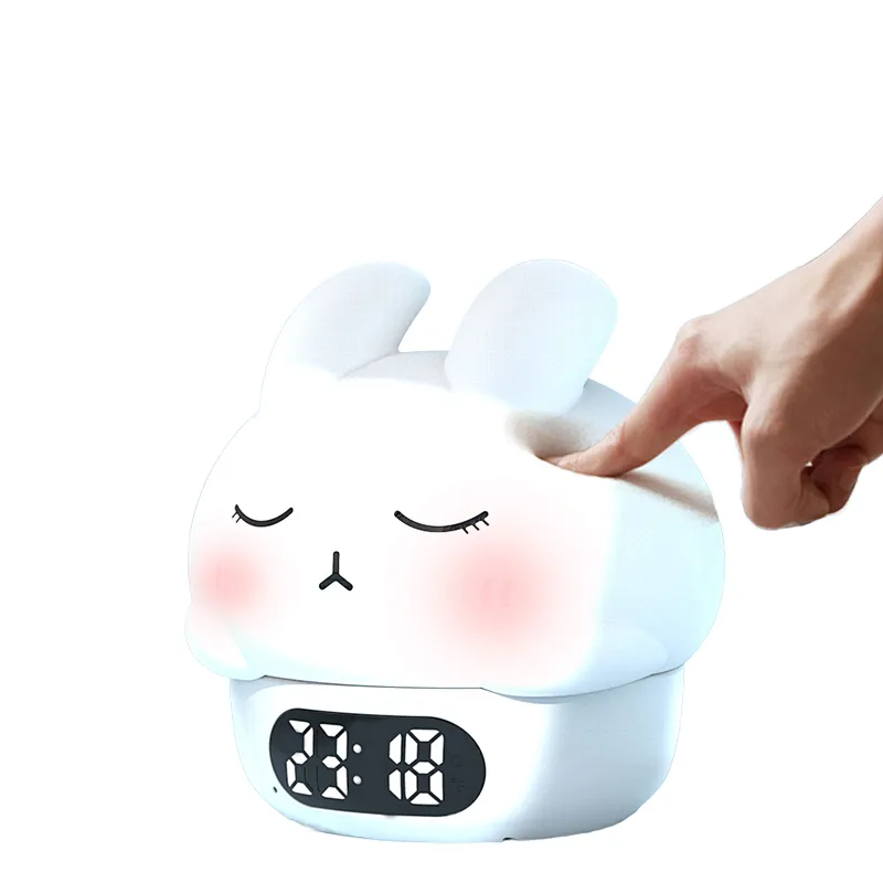 Smart Night Light Three-in-one Alarm Clock RGB Colorful Atmosphere Light Tap Control Lamp