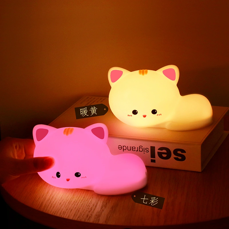 Cute Animal Cat Room Table Decor Lights and Lamp Cartoon Kids Room Rechargeable Led Lighting Lamp for Baby Children Home Decor