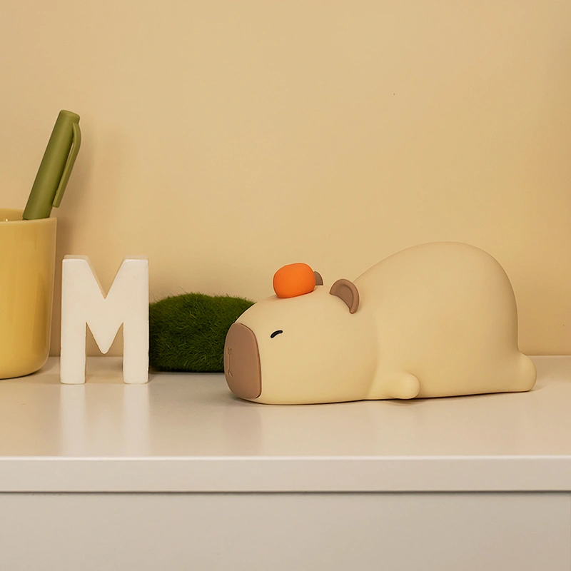 Cute Capybara Kids Toys Tap Dimmable Led Room Decor Table Lamp Lights Led Rechargeable Silicone Night Light for Baby Children