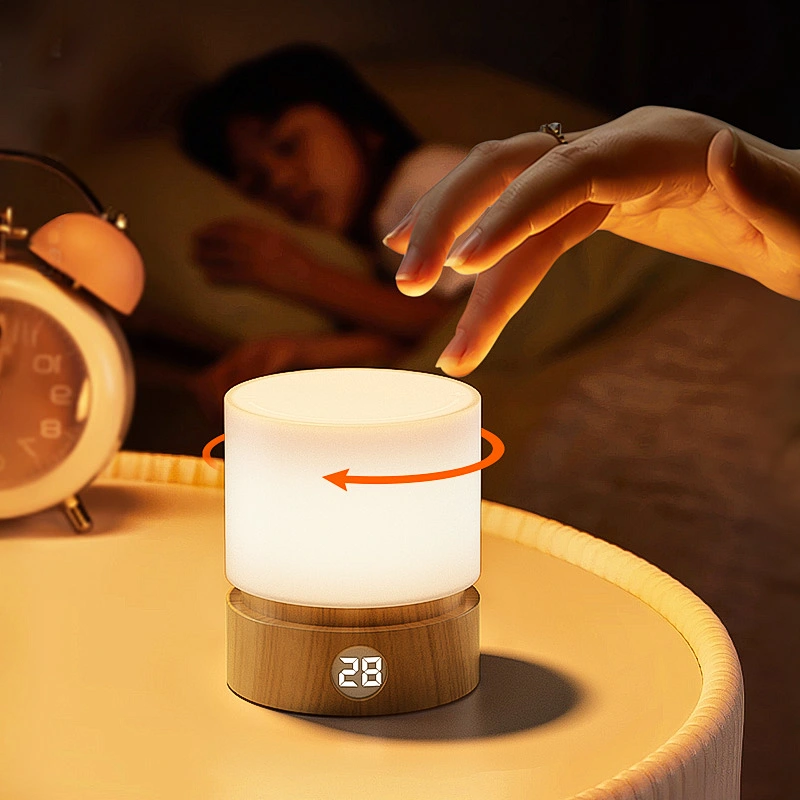 ICARER FAMILY Nursing Bedroom Wooden Led Night Light Baby Night Light Touch Sensor Table Lamp