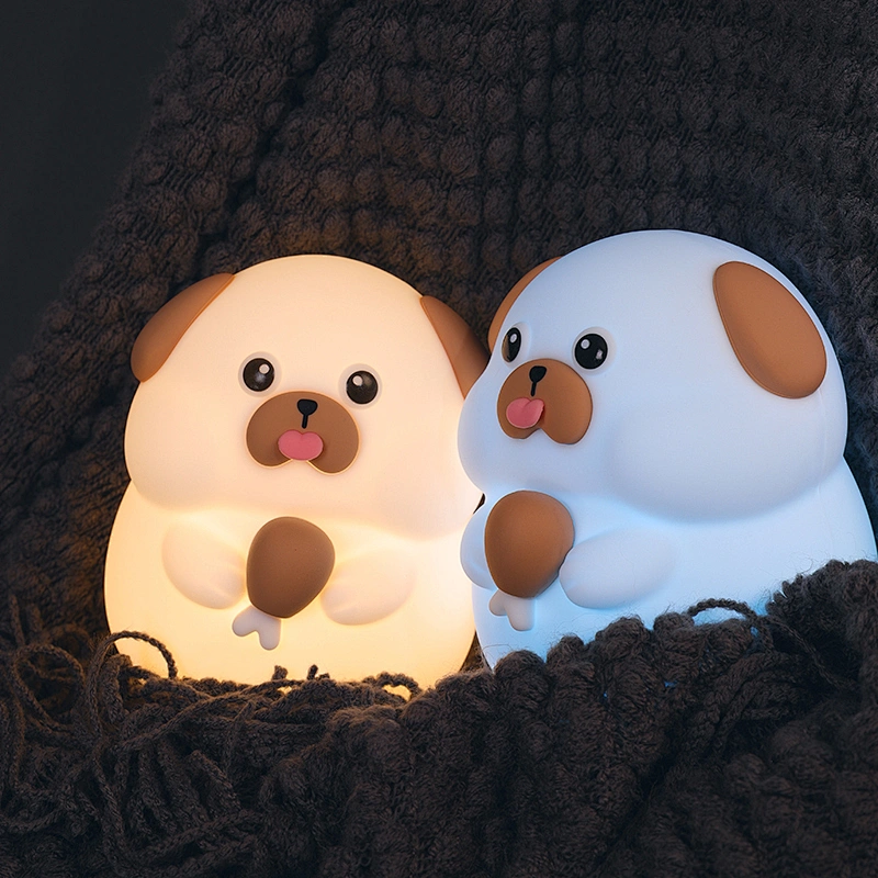 Modern Eco-Friendly Silicone Rechargeable LED Table Lamp Soft Light for Dogs Night Lights for Home Decor