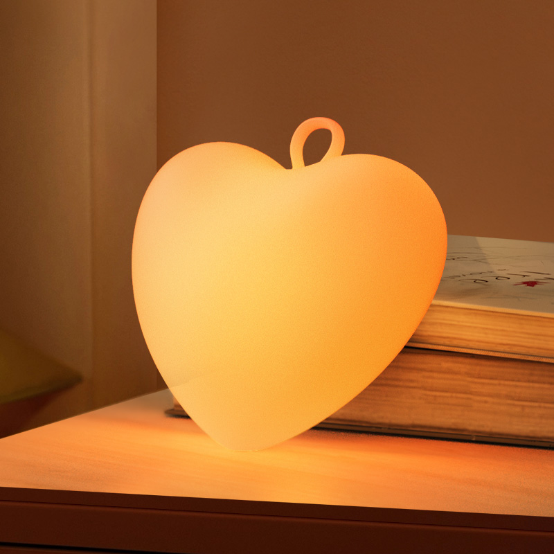 Modern Heart Shape LED Night Rechargeable USB Battery Acrylic Silicone Home Bedroom Use Touch Switch Control Sleep Projection