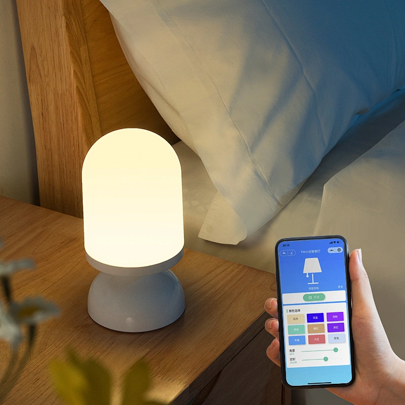 LED Night Light Intelligent Voice Control Night Light  Mushroom Lamp Rechargeable ABS Material for Children's Bedroom Room