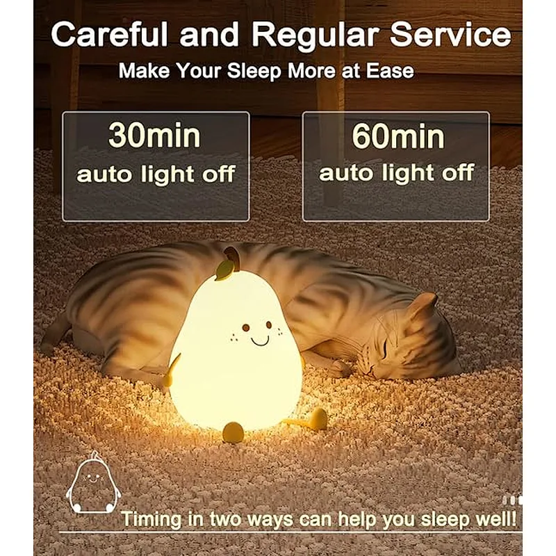 Bedroom Bedside Pear Lamp Gift USB Living Room Companion Sleep Light Touch USB Led Night Light for Children