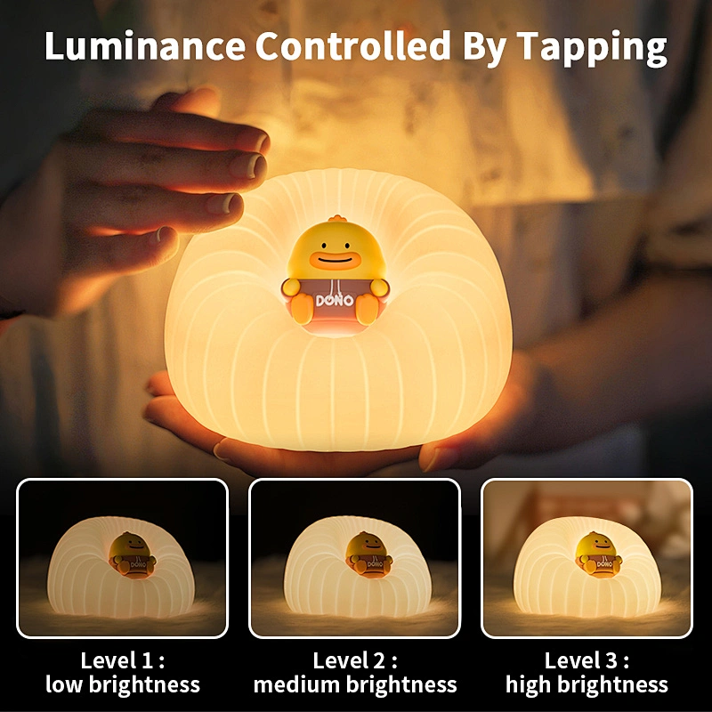 ICARER FAMILY Soft Silicone Led Battery Rechargeable Smart USB Touch Light Children Night Lamp for Kids Room