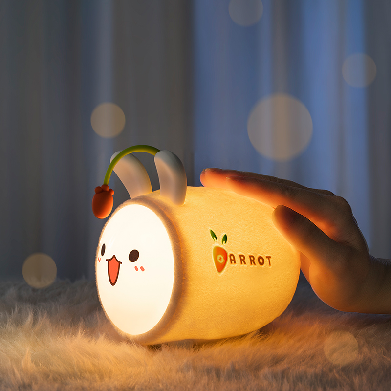 Rechargeable Mini Rabbit LED Night Light Customizable ABS Material Desk Lamp with Warm Color for Bedroom 5V Input ROHS Certified