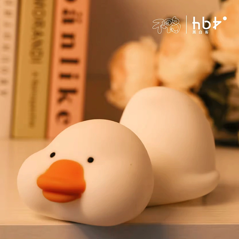 Modern Duck Night Light LED Rechargeable Silicone Night Light Touch Control Colorful Duck Lamps for Bedroom Living Room Home