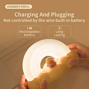 ICARER FAMILY Small Gift Rechargeable Night Light for Kids Sleep Light Lamp Decoration Sensor Led Lights for Children