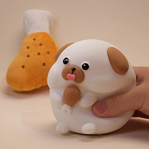 Cute Dog Night Lamp Silicone Rechargeable Puppy Mini USB Smart Sleeping Touch Led Night Lights for Kids Rooom