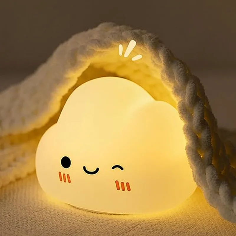Hot Selling Rechargeable LED Night Light Cloud USB Lamp with 7 Gradient Colors Pat Control for Bedroom Mini Sizes for Table Use