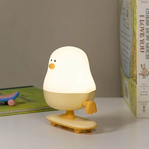 Small Slippery Chicken Night Light Silicone Table Lamp Smart Silicone Night for Kids Bed Room Use