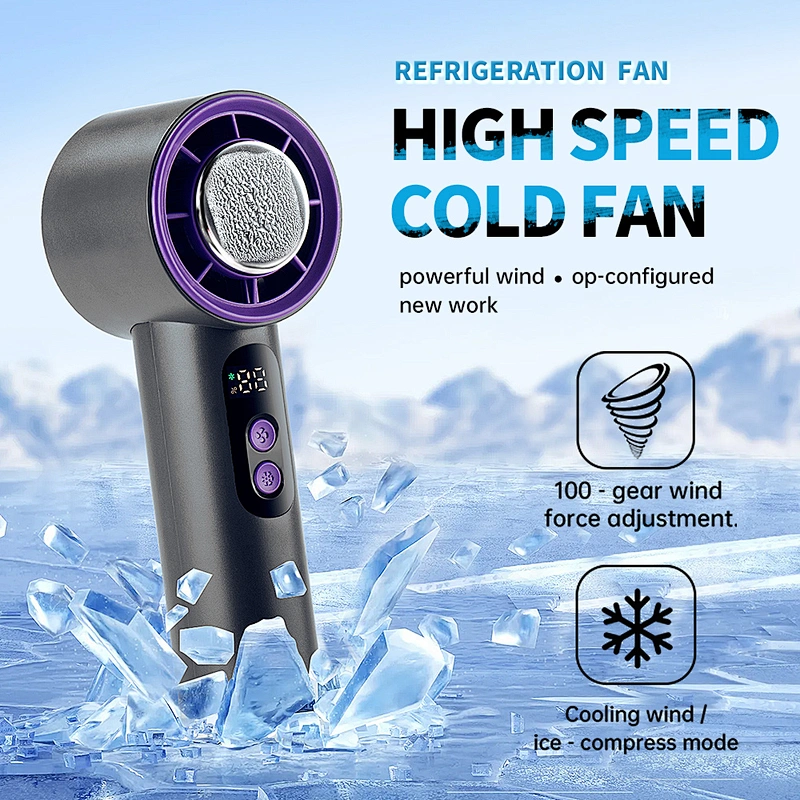 High Quality Lightweight Mini Air Cooling Fan Portable Small Handheld Table Standing Three-Speed Ice Compress Outdoor Household