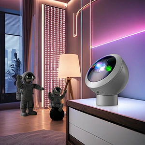 ICARER FAMILY Colorful Nebula LED Night Light Modern Star Projection Lamp with Remote Control for Home Use