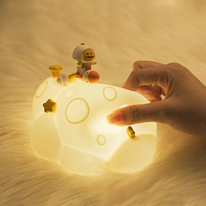 ICARER FAMILY Mini LED Night Rechargeable Lamp Modern Silicone Design Sensor Control Warm White Light USB Rechargeable Home Use