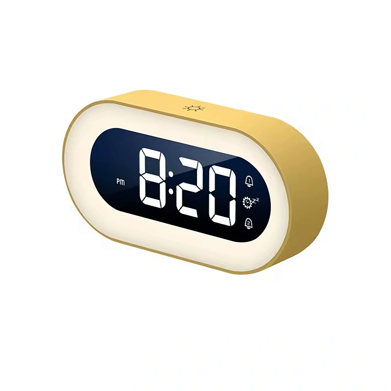 Time Human Body Induction Light Bedroom Bedside Night Lamp Table Alarm Clock Lamps for Home Use