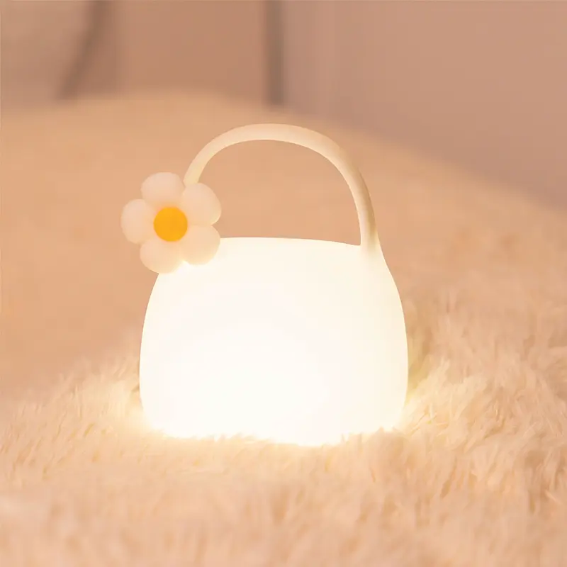 Kids' Cute Round Table Lamps with Night Light Warm White USB Rechargeable ABS Silicone  Light  Gift