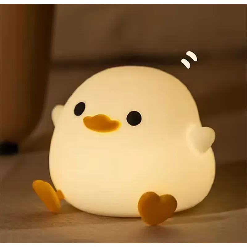 Cute Animal Duck Led Room Lights Touch Novel Rechargeable Table Lamp Baby Touch Light for Bedroom Animal Night Light for Kids
