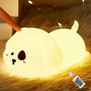 USB Puppy Silicone Night Light  Cute LED Lamp for Baby Room and Gifts
