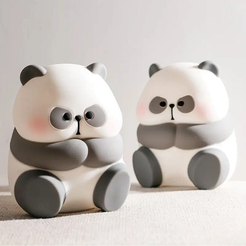 Cute Panda Tap Control Silicone Night Light for Kids Bedroom Table Room Decoration Custom Baby Light for Children