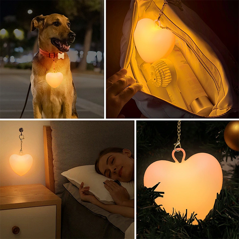 ICARER Rechargeable LED Heart Shape Lamp Modern USB Powered ACryl & Silicone 5V Warm Light for Hotel Room