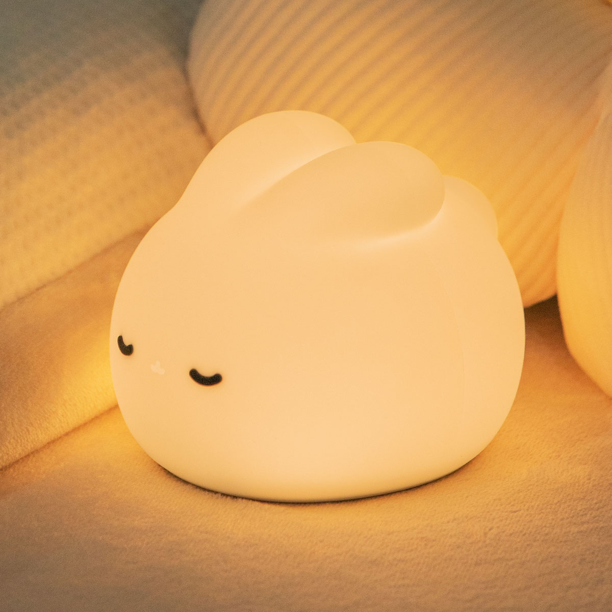 Rabbit Shape Cute Animal Rechargeable Night Lamp Silicone Led Night Light for Kids Bedroom Night Lights