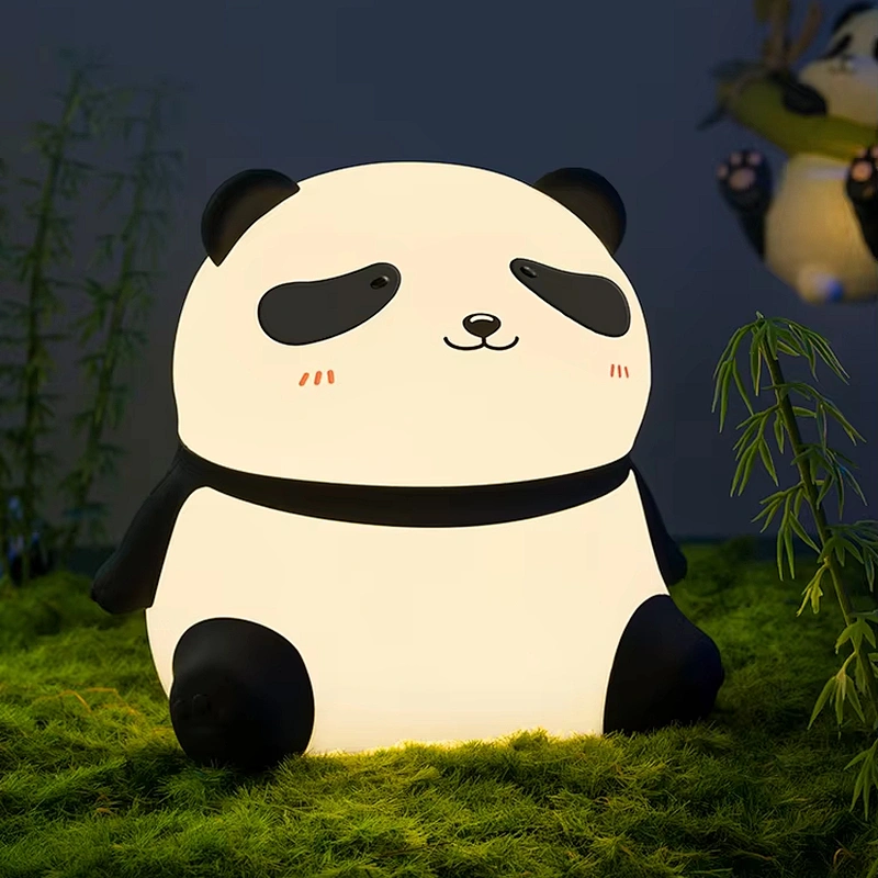 LED Light Creative Panda Silicone Night Light Table Lamp Bedroom USB Rechargeable Touch Control Night Light