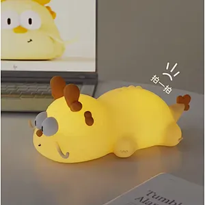 ICARER FAMILY Cartoon Night Light Animal Dragon Shape Cute Night Light for Kids Pat Design Silicone Night Light for Kids Gift