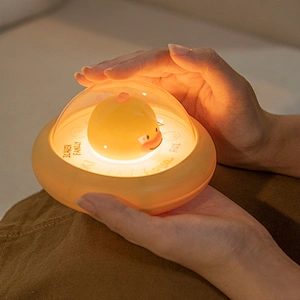 ICARER FAMILY Rechargeable Smart Night Light Table Lamp Bedside Patting Control Cute Night Light