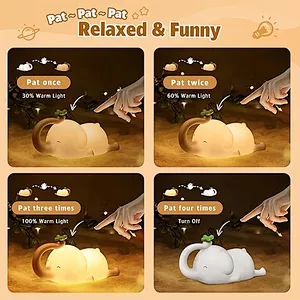 Soft Silicone Elephant Night Lamp with Tap Activation Children Night Light